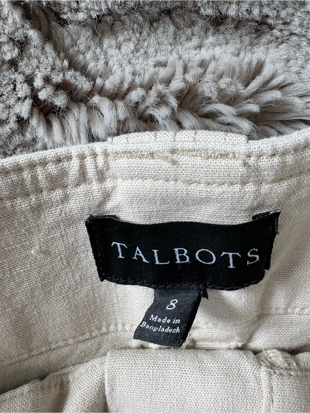 Talbots Cream Linen Pocket Shorts